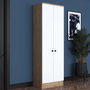 Hanah Home Perchero de Recibidor Blanco y Nogal